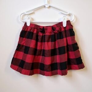 Little Girls Buffalo Plaid Skirt Black and Red Lined Size 5